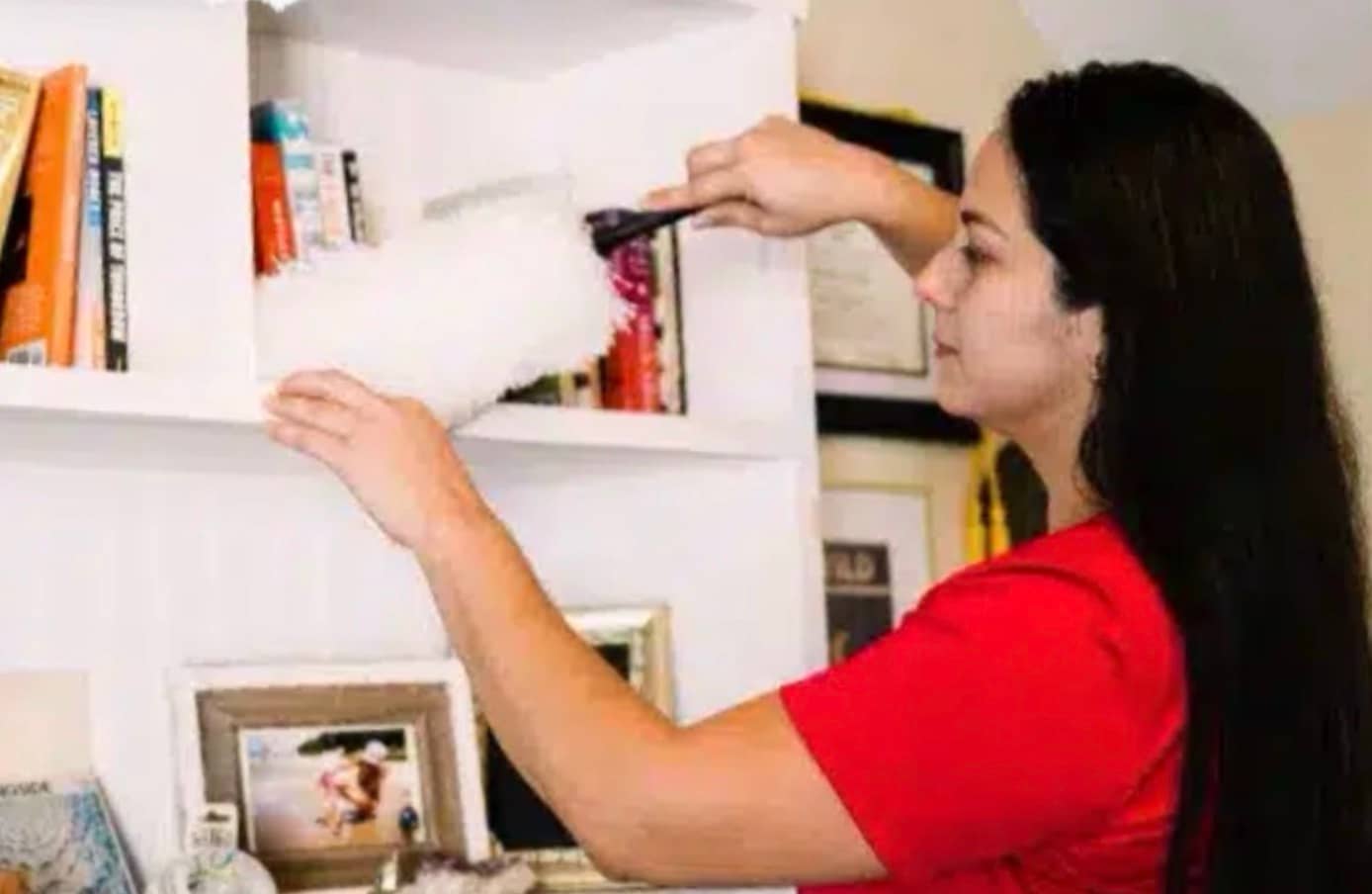 A cleaner preparing a home for guests